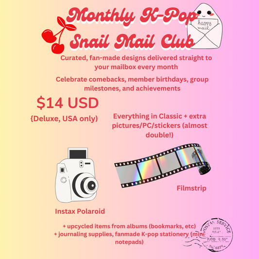 Monthly K-Pop Stationery Snail Mail Club (Deluxe, USA only)
