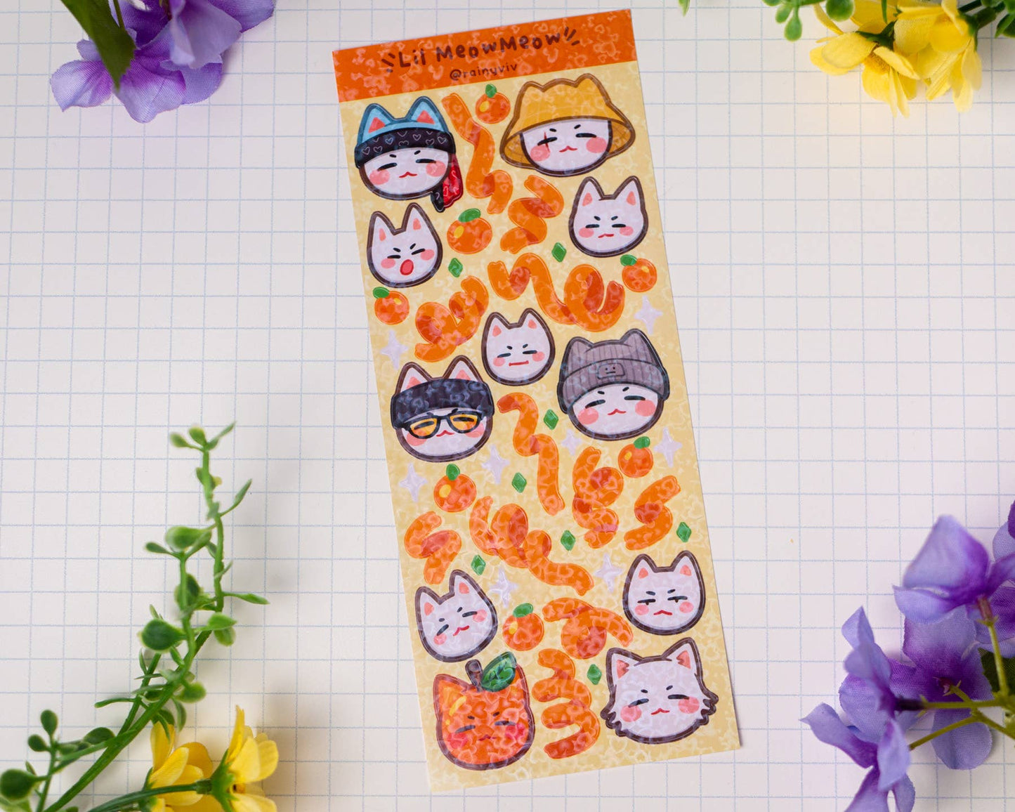 K-Pop BTS Suga Cat Deco Sticker Sheet