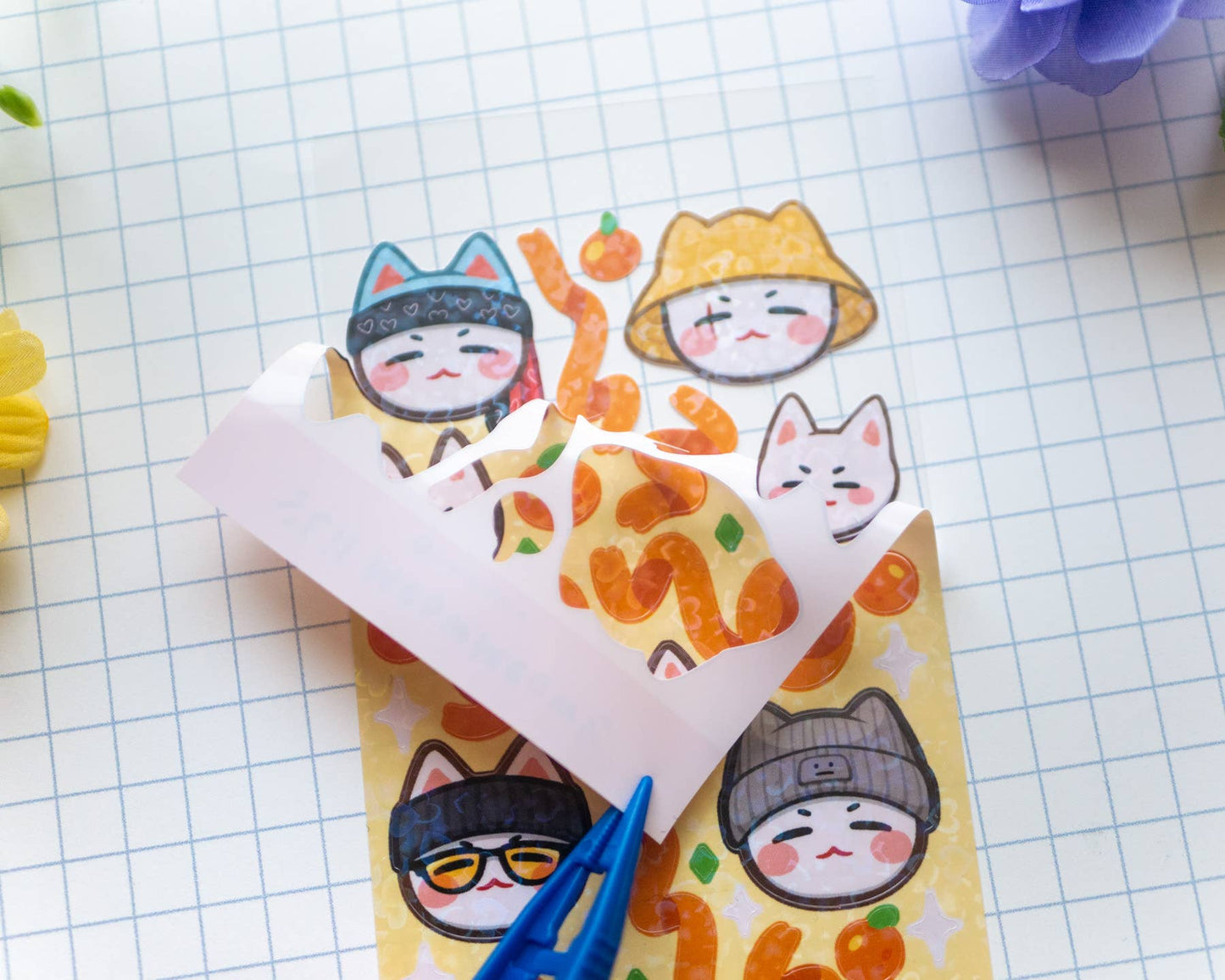 K-Pop BTS Suga Cat Deco Sticker Sheet