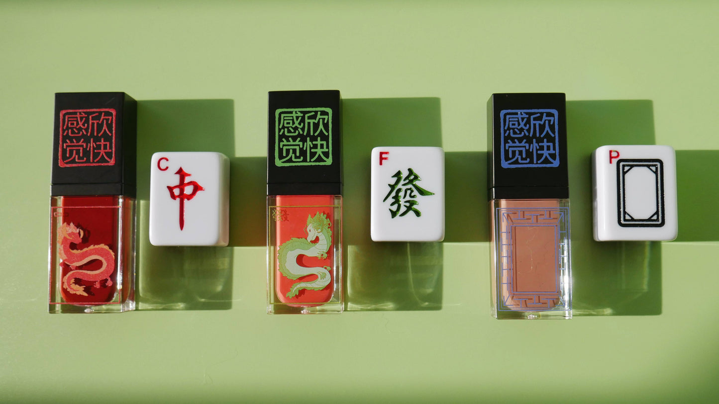 Dragon Tiles Liquid Blush: Green Dragon Tile (Pink)