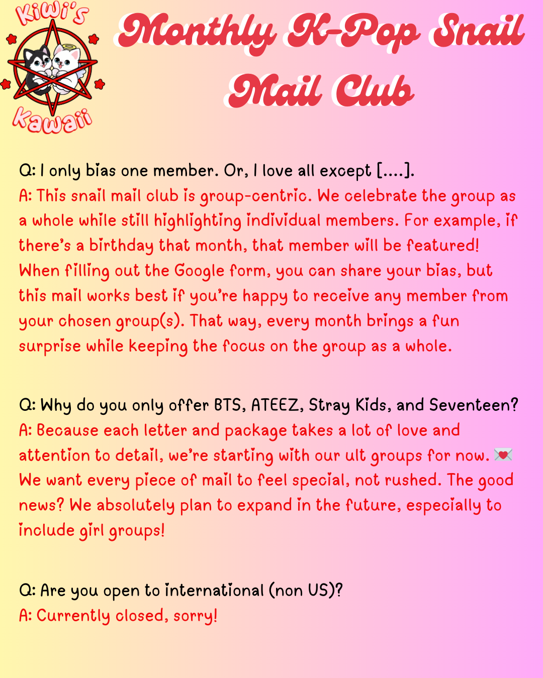 Monthly K-Pop Stationery Snail Mail Club (Deluxe, USA only)