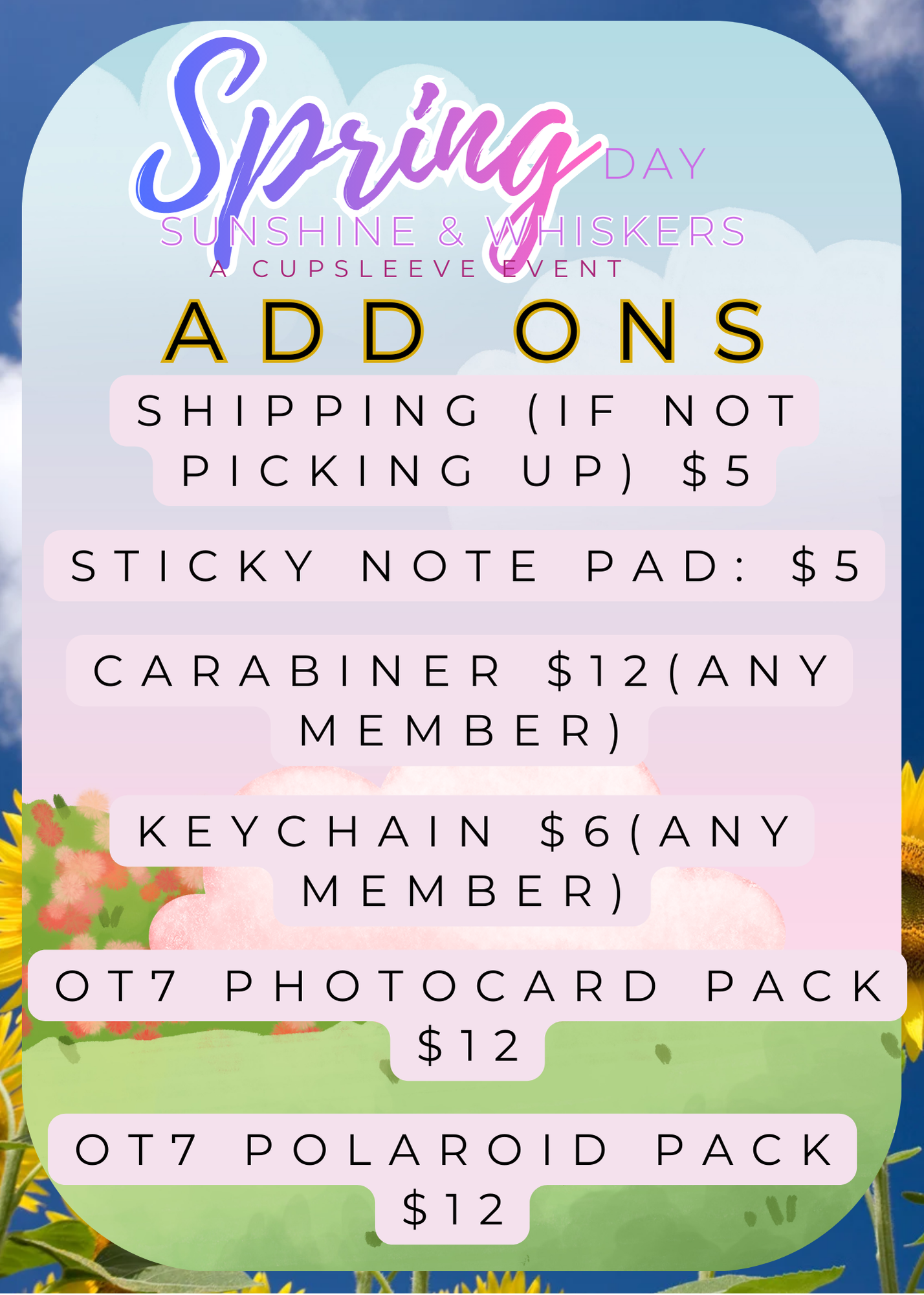 Sunshine & Whiskers CUPSLEEVE TIERS